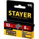 STAYER тип 53 (A/10/JT21), 6 мм, 1000 шт, калибр 23GA, скобы для степлера, Professional (3159-06) купить в Сочи