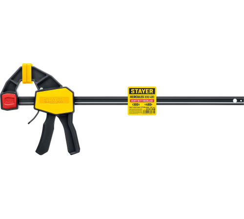 STAYER Hercules, 300/480 мм, пистолетная струбцина, Professional (32242-30) для фиксации и удержания заготовок при выполнении столярных и слесарных работ STAYER Hercules, 300/480 мм, пистолетная струбцина, Professional (32242-30) для фиксации и удержания заготовок при выполнении столярных и слесарных работ
