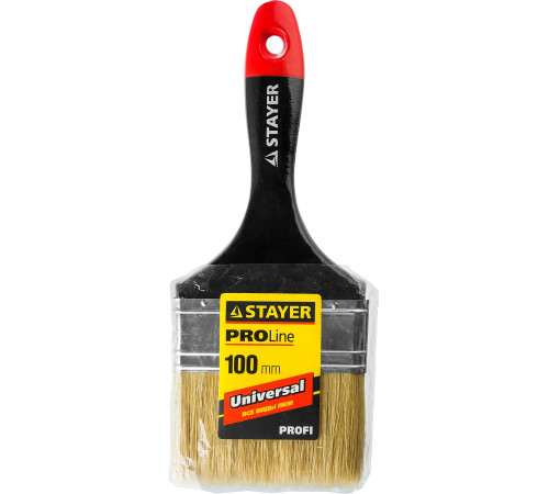 STAYER Universal, 100 мм, 4″, светлая, натуральная щетина, деревянная ручка, все виды ЛКМ, плоская кисть, Professional (0104-100) купить в Сочи STAYER Universal, 100 мм, 4″, светлая, натуральная щетина, деревянная ручка, все виды ЛКМ, плоская кисть, Professional (0104-100) купить в Сочи