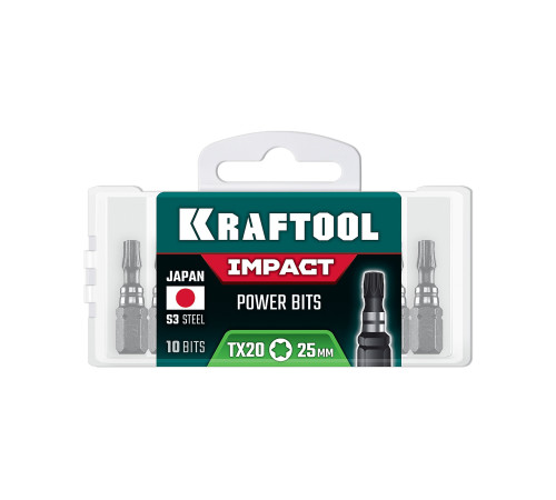 KRAFTOOL Impact TX 20, 25 мм, 10 шт, ударные биты (26195-20-25-S10) купить  в Сочи