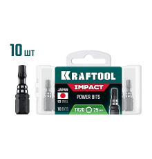 KRAFTOOL Impact TX 20, 25 мм, 10 шт, ударные биты (26195-20-25-S10)