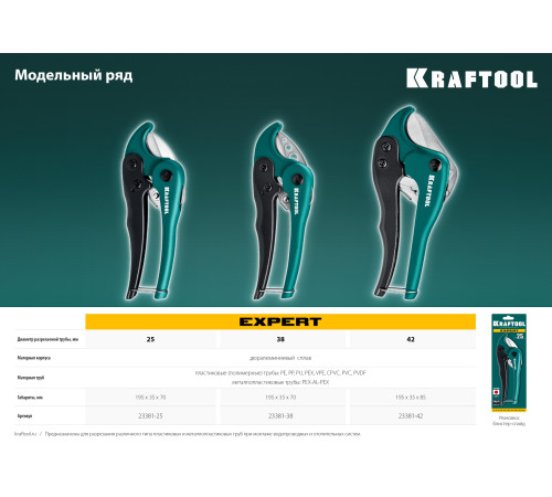KRAFTOOL до 25 мм, высокоскоростной труборез по металлопластиковым и пластиковым трубам (23381-25) купить в Сочи KRAFTOOL до 25 мм, высокоскоростной труборез по металлопластиковым и пластиковым трубам (23381-25) купить в Сочи