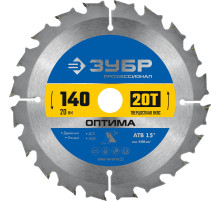 ЗУБР Оптима, 140 x 20 мм, 20T, пильный диск по дереву, Профессионал (36903-140-20-20)