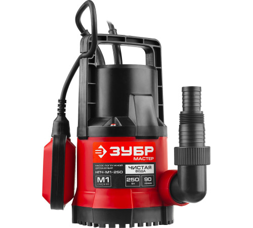 ЗУБР 250 Вт, дренажный насос с минимальным уровнем откачки (НПЧ-М1-250) купить  в Сочи