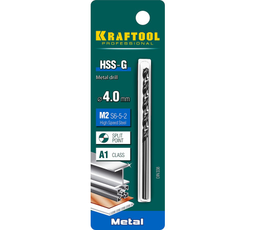 KRAFTOOL HSS-G, 4.0 х 75 мм, сталь P6M5, сверло по металлу (29651-4) купить в Сочи KRAFTOOL HSS-G, 4.0 х 75 мм, сталь P6M5, сверло по металлу (29651-4) купить в Сочи
