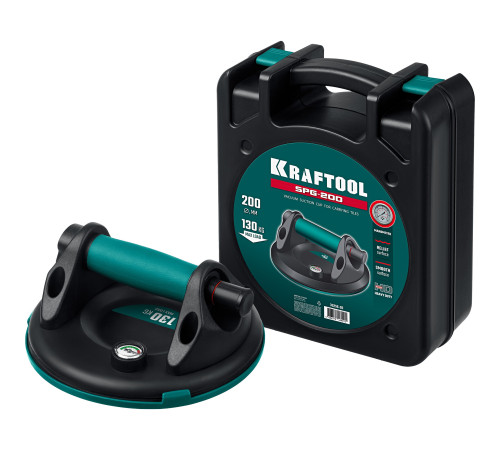 KRAFTOOL SPG-200 (130 кг, 200 мм) вакуумная присоска с манометром (33256-20) купить  в Сочи