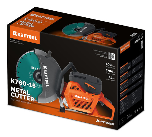 KRAFTOOL 3700 Вт, 400 мм, без диска, бензорез по металлу (рельсорез) (K760-16) купить  в Сочи