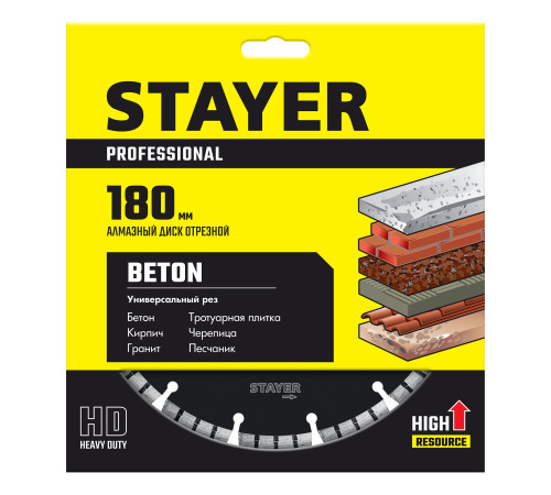 STAYER BETON 180 мм (22.2 х 7 х 2.6 мм), сегментный алмазный диск (3660-180) купить  в Сочи