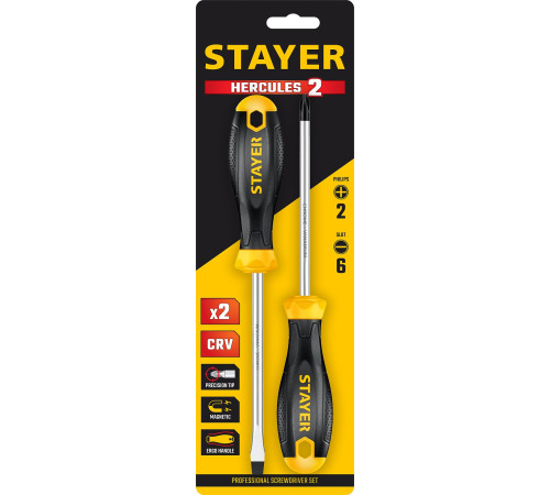 STAYER Hercules, 2 предм., набор отверток (2513-H2) купить в Сочи STAYER Hercules, 2 предм., набор отверток (2513-H2) купить в Сочи