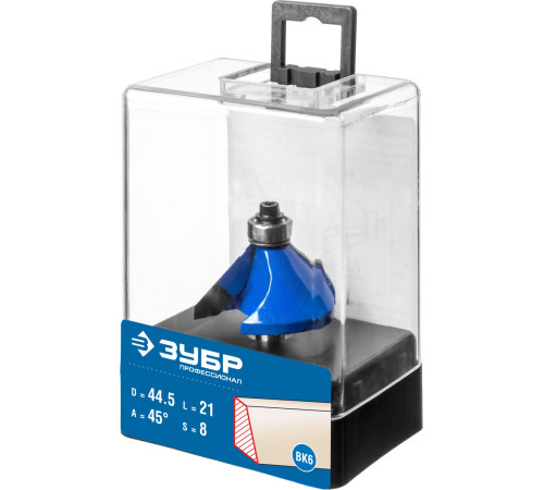 ЗУБР 44.5 x 23 мм, фреза кромочная калевочная (фасочная) №9, Профессионал (28711-44.5) купить  в Сочи