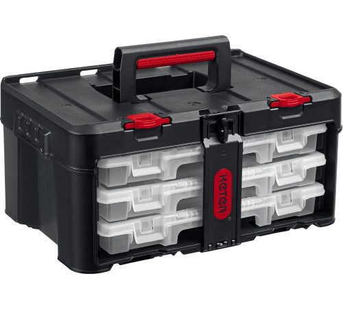KETER STACKNROLL, 481 х 332 х 233 мм, (19″), пластиковый ящик с 3 органайзерами и 18 ячейками (38406) купить  в Сочи