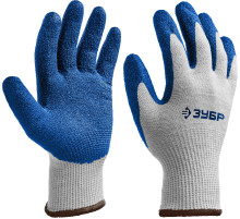 ЗУБР ЗАХВАТ, L-XL, х/б перчатки с текстурированным нитриловым обливом, повышенная износостойкость, 13 класс, Профессионал (11457-XL)
