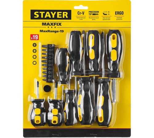 STAYER Hercules-19, 19 предм., отвертка-битодержатель с насадками (2513-H19) купить  в Сочи