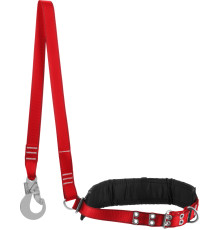 ЗУБР АЛТАЙ страховочный строп, фурнитура из оцинкованной стали, 3 точки крепления, размер L (1140-1440), лямочный пояс с наплечными лямками(11584)