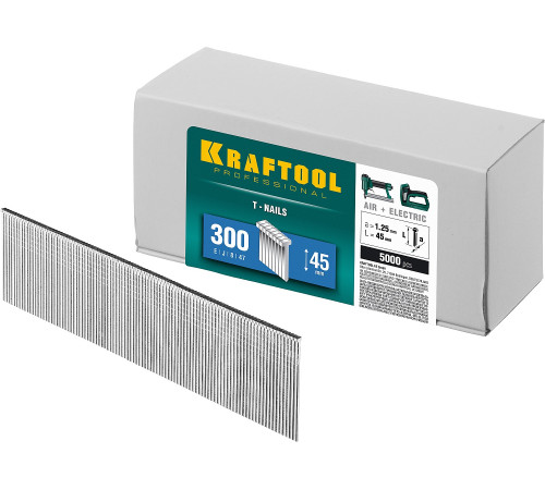 KRAFTOOL тип 18GA (47/300/F) 45 мм, 5000 шт, гвозди для нейлера (31785-45) купить  в Сочи