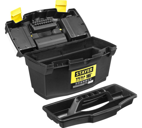 STAYER VEGA-16, 410 x 210 x 230 мм, (16″), пластиковый ящик для инструментов (38105-16) купить  в Сочи