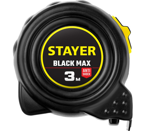 STAYER BlackMax, 3 м х 16 мм, рулетка с двумя фиксаторами, Professional (3410-03) купить  в Сочи