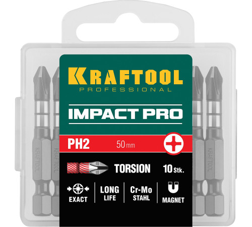 KRAFTOOL Impact PH2, 50 мм, 10 шт, ударные биты (26191-2-50-S10) купить в Сочи KRAFTOOL Impact PH2, 50 мм, 10 шт, ударные биты (26191-2-50-S10) купить в Сочи