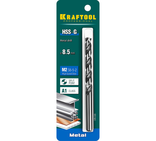 KRAFTOOL HSS-G, 8.5 х 117 мм, сталь P6M5, сверло по металлу (29651-8.5) купить в Сочи KRAFTOOL HSS-G, 8.5 х 117 мм, сталь P6M5, сверло по металлу (29651-8.5) купить в Сочи