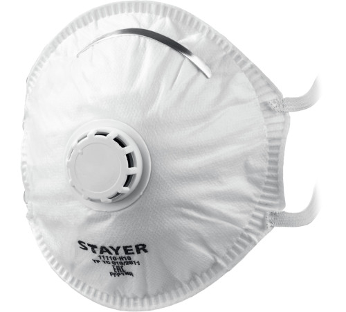 STAYER KV-99, класс защиты FFP3, коническая, фильтрующая полумаска с клапаном выдоха (11110-3) купить  в Сочи