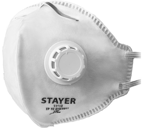 STAYER FV-80, класс защиты FFP1, плоская, фильтрующая полумаска с клапаном выдоха (11113) купить  в Сочи