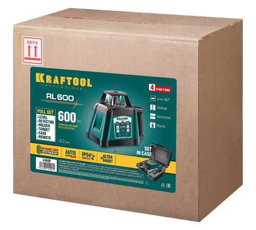 KRAFTOOL RL600, 600 м, ротационный лазерный нивелир (34600) купить в Сочи KRAFTOOL RL600, 600 м, ротационный лазерный нивелир (34600) купить в Сочи