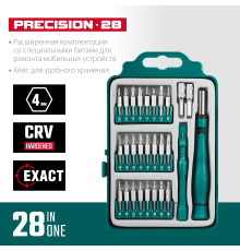 KRAFTOOL Precision-28, 28 предм., отвертка для точных работ (25677)