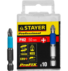 STAYER ProFix PH2, 50 мм, 10 шт, набор бит, Professional (26203-2-50-10)