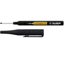 ЗУБР Колибри-30 черный, наконечник L 30 мм, ᴓ 2.8 мм, перманентный маркер для отверстий (06338-2)