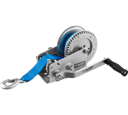 ЗУБР 1.1 т, 10 м, ручная барабанная тяговая ленточная лебедка, Профессионал (43115-1.1) купить  в Сочи