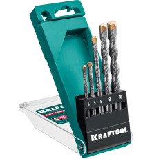 KRAFTOOL Extreme, 5 шт: 4-5-6-8-10 мм, трехгранный хвостовик, набор сверл по бетону (29166-H5)