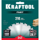 KRAFTOOL Fast, 210 х 30 мм, 24Т, пильный диск по дереву (36950-210-30) купить  в Сочи