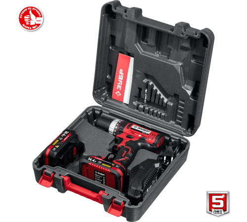 ЗУБР С1, 14.4 В, 35 Н·м, 2 АКБ (2 А·ч), дрель-шуруповерт, кейс (ДШЛ-145-22) купить  в Сочи