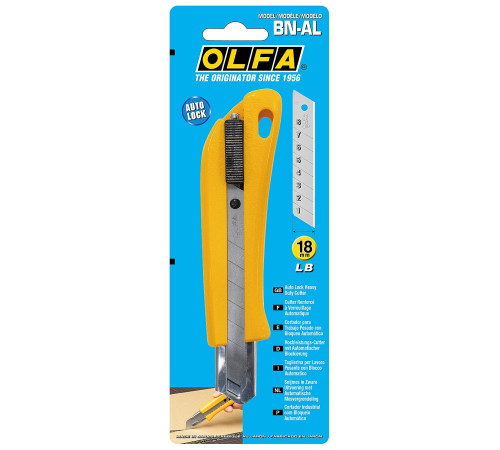 OLFA 18 мм, с авто фиксатором, нож с выдвижным лезвием, (OL-BN-AL) купить  в Сочи