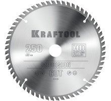 KRAFTOOL Precision, 250 х 30 мм, 60Т, пильный диск по дереву (36952-250-30)