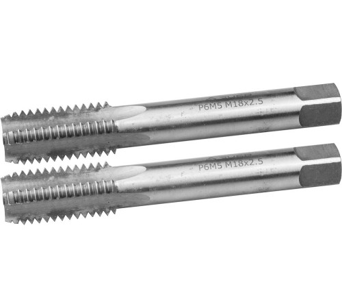 ЗУБР М18 x 2.5 мм, сталь Р6М5, комплект машинно-ручных метчиков (4-28007-18-2.5-H2) купить  в Сочи