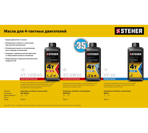 STEHER 4Т-30, 1 л, минеральное масло для 4-тактных двигателей (76011-1) купить в Сочи STEHER 4Т-30, 1 л, минеральное масло для 4-тактных двигателей (76011-1) купить в Сочи