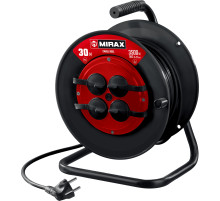 MIRAX ПВС, 3 х 2.5 мм2, 30 м, 3500 Вт, IP44, силовой удлинитель на катушке (55051-30)