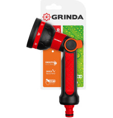 GRINDA N-8, с регулятором напора, 8 режимов, двухкомпонентный, поливочный пистолет (8-427188)