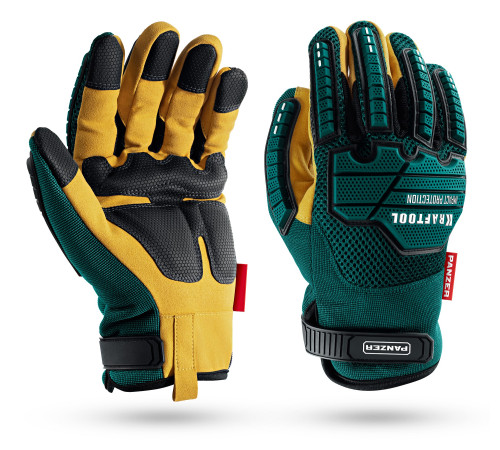 KRAFTOOL PANZER р.XL (10), профессиональные комбинированные перчатки, виброзащита, увеличенные противоударные накладки (11298-XL) купить  в Сочи