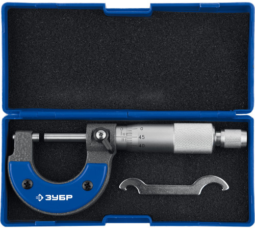 ЗУБР 0 - 25 мм, гладкий механический микрометр, Профессионал (34480-25) купить  в Сочи