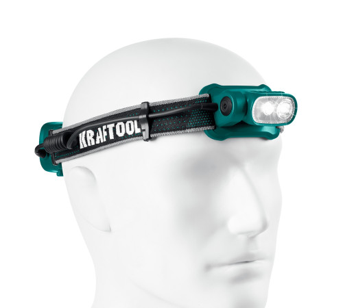 KRAFTOOL KH-10, Hybrid power, 500 лм, 5 режимов, аккумуляторный налобный фонарь, 1000мАч, 3ААА (56452) купить  в Сочи
