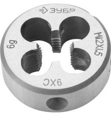 ЗУБР М12 x 1.5 мм, сталь 9ХС, плашка круглая ручная (4-28022-12-1.5)