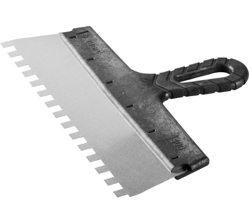 ЗУБР 300 мм, зуб 10 х 10 мм, пластиковая ручка, нержавеющий фасадный шпатель (10078-30-10) купить  в Сочи