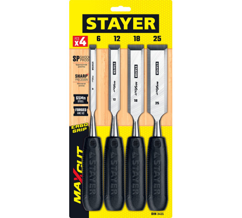 STAYER Max-Cut, 4 предм, набор стамесок (1820-H4) купить  в Сочи