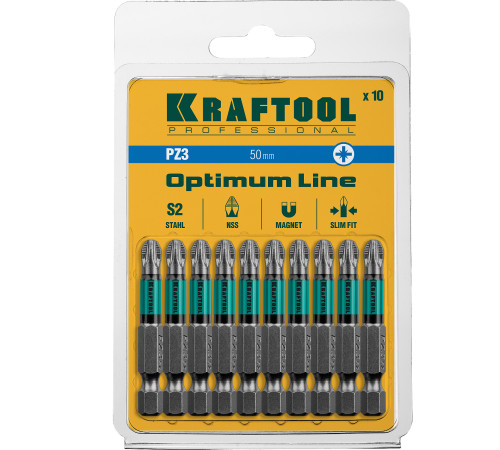 KRAFTOOL Optimum PZ3, 50 мм, 10 шт, биты (26124-3-50-10) купить  в Сочи KRAFTOOL Optimum PZ3, 50 мм, 10 шт, биты (26124-3-50-10) купить  в Сочи