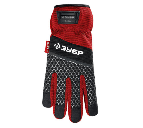 ЗУБР FLEX р.L (9), красные, профессиональные комбинированные перчатки, работа с сенсорными экранами, Профессионал (11479-L) купить  в Сочи