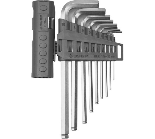 ЗУБР 9 шт, набор длинных имбусовых ключей (2745-31-2) купить  в Сочи