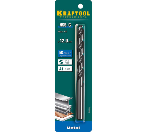 KRAFTOOL HSS-G, 12.0 х 151 мм, сталь P6M5, сверло по металлу (29651-12) купить в Сочи KRAFTOOL HSS-G, 12.0 х 151 мм, сталь P6M5, сверло по металлу (29651-12) купить в Сочи