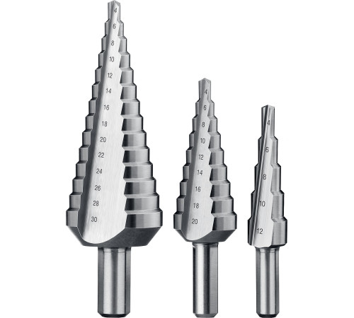 ЗУБР 4-30 мм, 3 шт, сталь Р6М5, набор ступенчатых сверл, Профессионал (29670-4-30-H3) купить  в Сочи